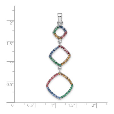 Sterling Silver Multi-Color Nano Crystal Pendant – view 4