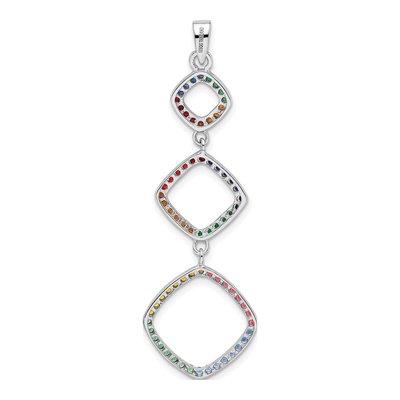 Sterling Silver Multi-Color Nano Crystal Pendant – view 5