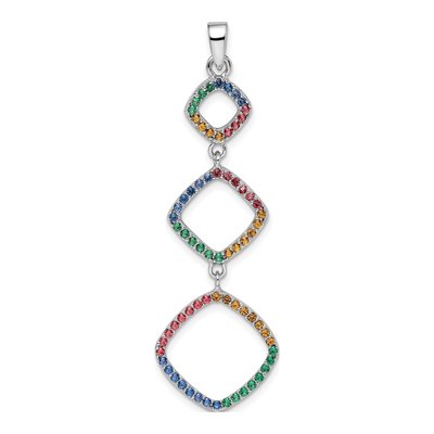 Sterling Silver Multi-Color Nano Crystal Pendant