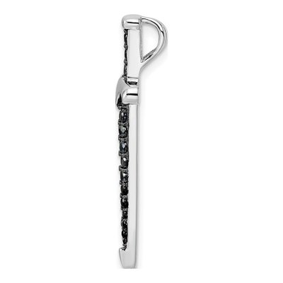 Sterling Silver Black CZ Sword Pendant – view 3