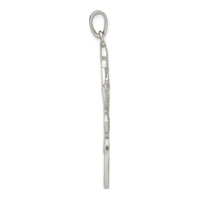 Sterling Silver CZ Floral Pendant – view 3