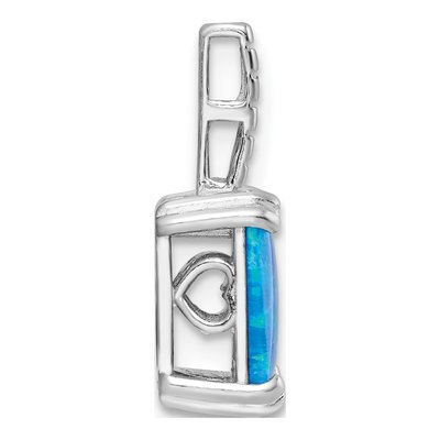 Sterling Silver Blue Opal Square Pendant – view 3