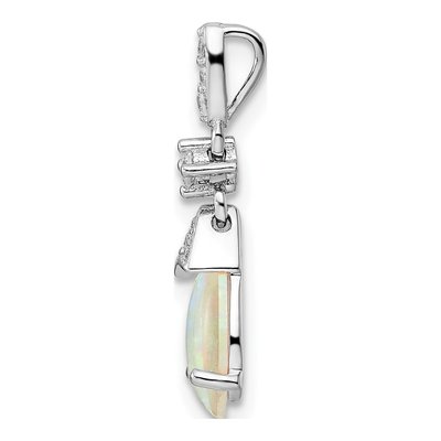 Sterling Silver CZ Opal Pendant – view 3