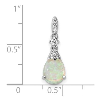 Sterling Silver CZ Opal Pendant – view 4