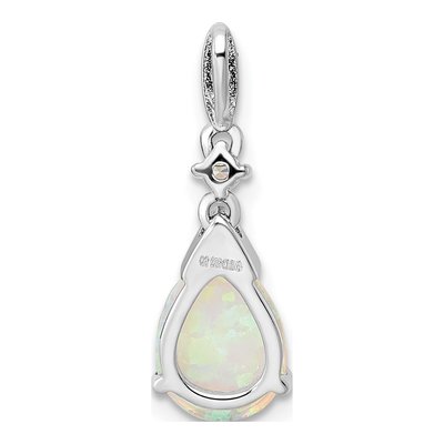 Sterling Silver CZ Opal Pendant – view 5