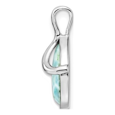 Sterling Silver Larimar Pear Pendant – view 3