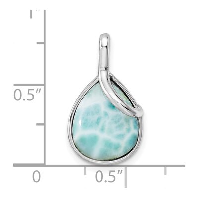 Sterling Silver Larimar Pear Pendant – view 4