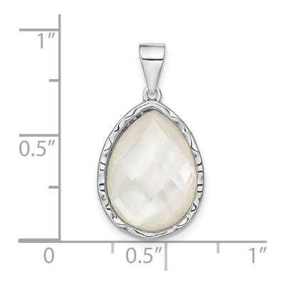 Sterling Silver Glass Teardrop Pendant – view 4
