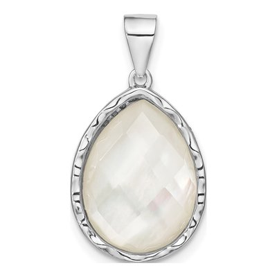 Sterling Silver Glass Teardrop Pendant