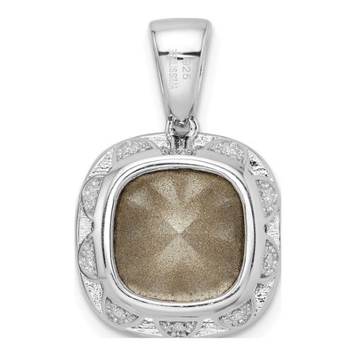 Sterling Silver CZ Peach Crystal Pendant – view 5