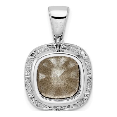 Sterling Silver CZ Blue Crystal Pendant – view 5