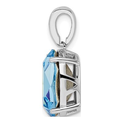 Sterling Silver CZ Blue Crystal Pendant – view 3