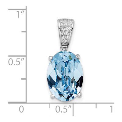 Sterling Silver CZ Blue Crystal Pendant – view 4