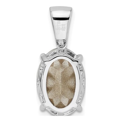 Sterling Silver CZ Blue Crystal Pendant – view 5