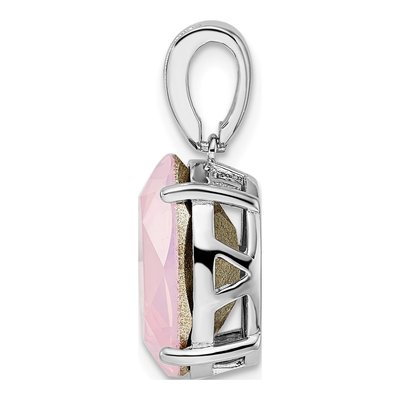 Sterling Silver CZ Pink Crystal Pendant – view 3