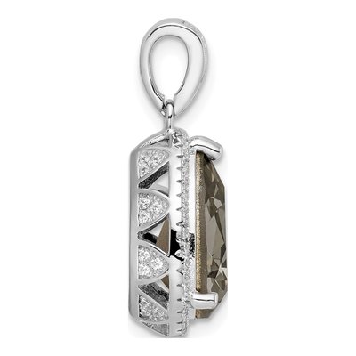 Sterling Silver CZ Black Crystal Pendant – view 3