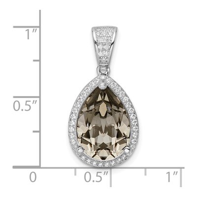 Sterling Silver CZ Black Crystal Pendant – view 4