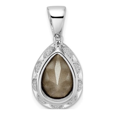 Sterling Silver CZ Black Crystal Pendant – view 5