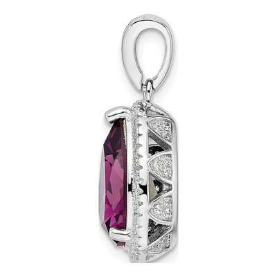 Sterling Silver CZ Purple Crystal Pendant – view 3
