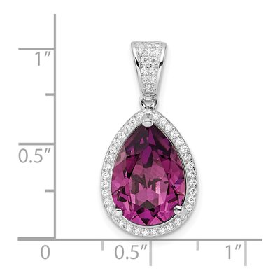 Sterling Silver CZ Purple Crystal Pendant – view 4