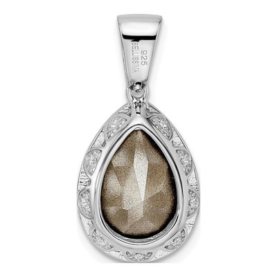 Sterling Silver CZ Purple Crystal Pendant – view 5