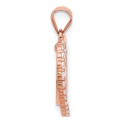 Rose Gold-Plated Sterling Silver CZ Double Heart Pendant – view 3