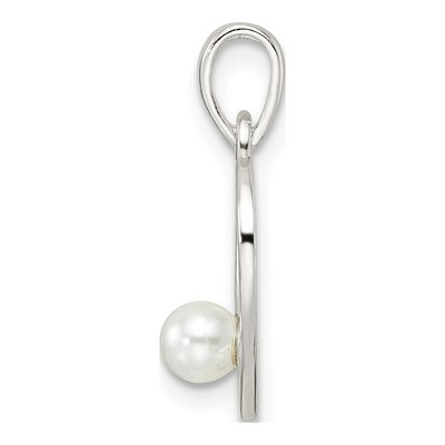 Sterling Silver Pearl Heart Pendant – view 3