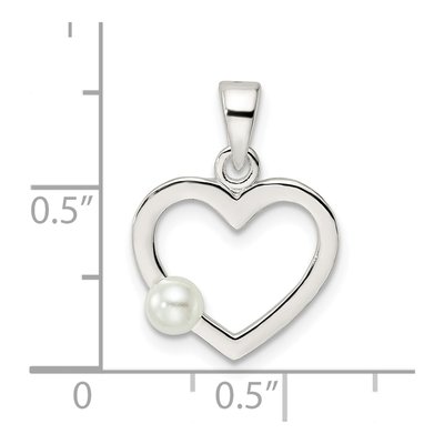 Sterling Silver Pearl Heart Pendant – view 4