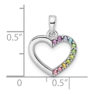 Sterling Silver Crystal Nano Heart Pendant – view 4