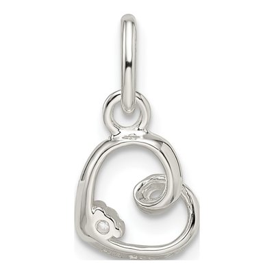 Sterling Silver CZ Heart Pendant – view 5
