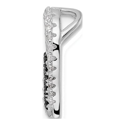 Sterling Silver CZ Paw Print Heart Slide Pendant – view 3