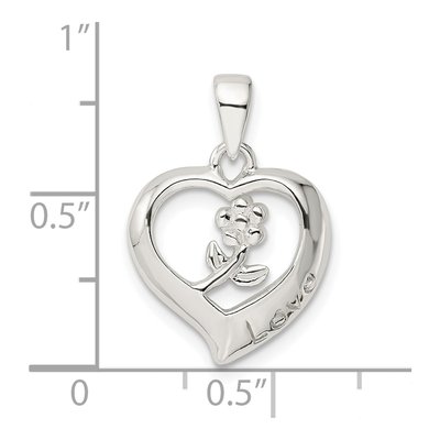 Sterling Silver Heart Flower Locket – view 4