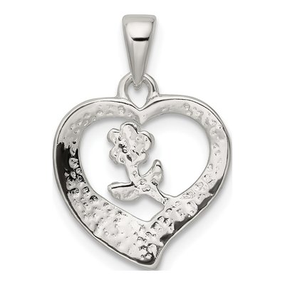 Sterling Silver Heart Flower Locket – view 5