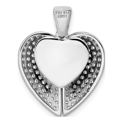 Sterling Silver CZ Opening Heart Pendant – view 4