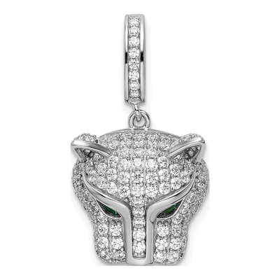 Sterling Silver CZ Panther Pendant