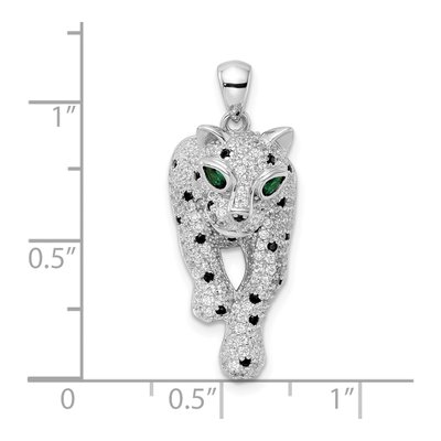 Sterling Silver CZ Cheetah Pendant – view 4