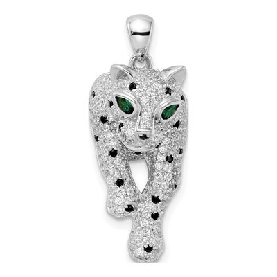 Sterling Silver CZ Cheetah Pendant