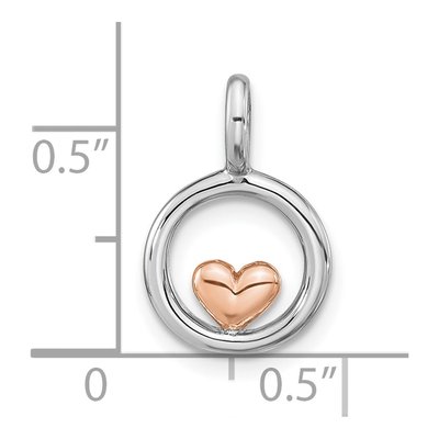 Rose Gold-Plated Sterling Silver Circle Heart Pendant – view 4