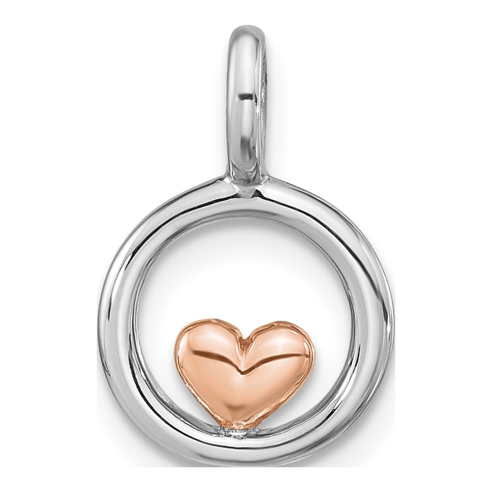 Sterling Silver & Rose Gold-Plated Circle Heart Pendant