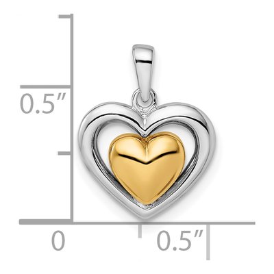 Sterling Silver Gold-Plated Heart Pendant – view 4