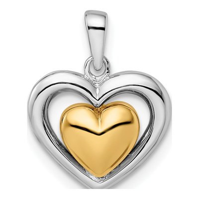 Gold-Plated Sterling Silver Heart Pendant