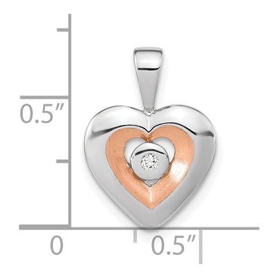 Rose Gold-Plated Sterling Silver Diamond Heart Pendant – view 4