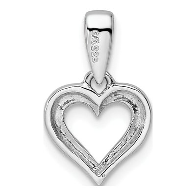 Sterling Silver CZ Heart Dangle Pendant – view 5