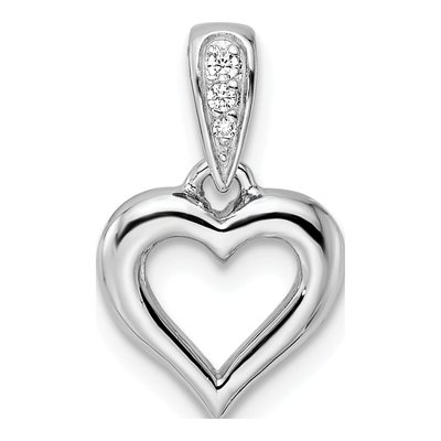 Sterling Silver CZ Heart Dangle Pendant