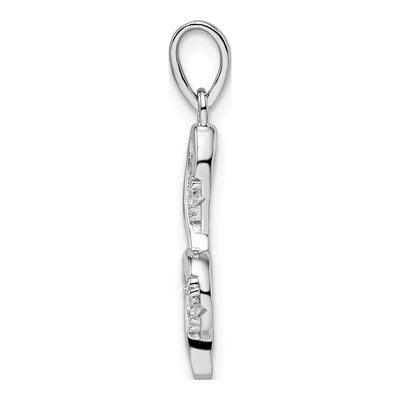 Sterling Silver CZ Treble Clef Pendant – view 3