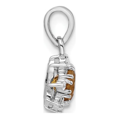 Sterling Silver Citrine & White Topaz RH Pendant – view 3