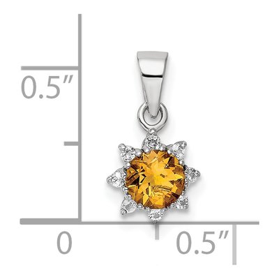 Sterling Silver Citrine & White Topaz RH Pendant – view 4