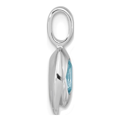 Sterling Silver Sky Blue Topaz Oval Pendant – view 3