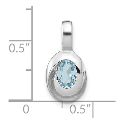 Sterling Silver Sky Blue Topaz Oval Pendant – view 4