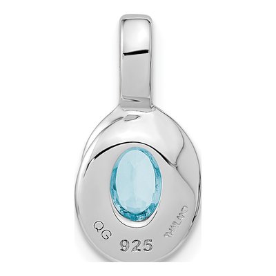 Sterling Silver Sky Blue Topaz Oval Pendant – view 5